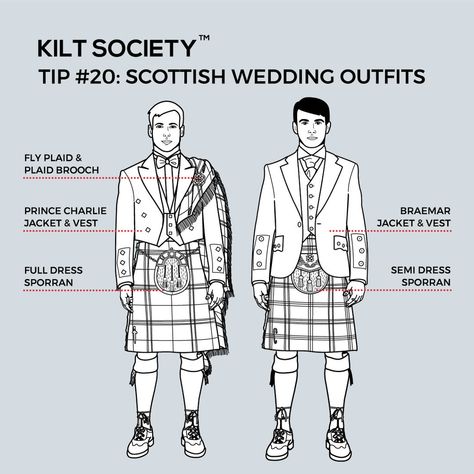 TIP #20: SCOTTISH WEDDING OUTFITS Scottish Wedding Dresses, Kilt Wedding, Modern Kilts, Semi Dresses, Kilt Outfits, Wedding Outfit Men, Scottish Kilts, Men In Kilts, Scottish Wedding