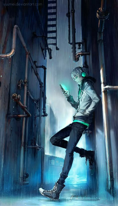 This is a webtoon called Fisheye Placebo.....I HIGHLY RECOMMEND IT Fisheye Placebo, Yuumei Art, Vampire Knight, Cool Anime Guys, Cyberpunk Art, Naha, 판타지 아트, 영감을 주는 캐릭터, Jack Frost