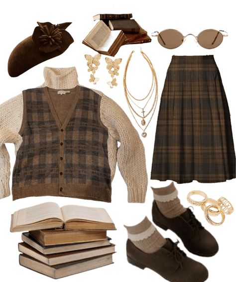 Cozy Brown Outfit, Cute Brown Clothes, Brown Themed Outfit, Chocolate Girl Aesthetic Outfits, Kawaii Brown Outfit, Brown Academia Outfit, Brown Clothes Outfit, Aesthetic Brown Clothes, Brown Aesthetic Clothes