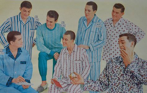 seven men in pajamas | by Ultrachool 1960 Men In Pajamas, Slumber Party Pajamas, Canada Fall, Pajamas Men, Wes Anderson Style, Party Pajamas, Pyjama Satin, Slumber Party, Wes Anderson