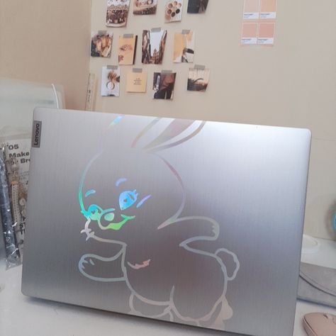 new jeans hologram sticker custom New Jeans Laptop, Motivation For Study, Dream Library, Cute Laptop Stickers, Cute Laptop, Hologram Stickers, Office Room, Study Inspiration, Cute Ideas