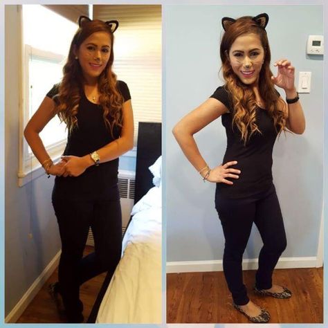 Last minute cat costume Hot Halloween Costumes Women, Hot Halloween, Diy Halloween Costumes For Women, Cat Halloween Costume, Cat Costume, Cat Woman Costume, Cat Costumes, Diy Halloween Costumes, Teacher Stuff