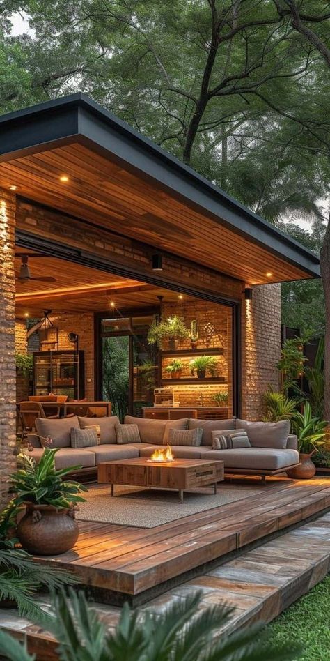 [ Lux - Envy ] Patio Layout, Contemporary Patio, House Deck, Outdoor Decor Backyard, Best Of Both Worlds, Backyard Patio Designs, Outdoor Kitchen Design, Natural Elements, Outdoor Rooms