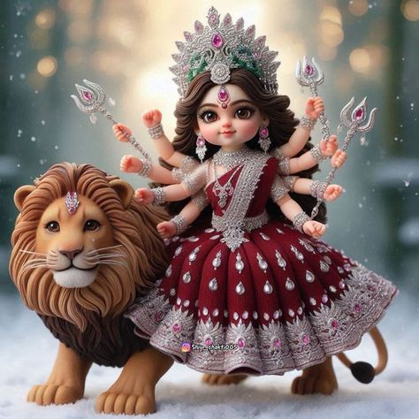 Durga Maa Cute Images, Cute Shiva Images, Little Durga Maa, Jai Mata Di Photo, Gods Photos Hindu, Hindu Images, Durga Murti, Durgamma Photos, Viral Pictures