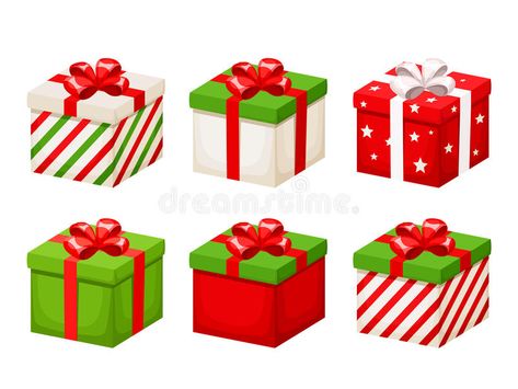 Christmas Present Vector, Christmas Gift Vector, Christmas Gift Boxes, Gift Vector, Red And Green Christmas, Red Green Christmas, Alphabet Preschool, Etsy Christmas, Santa Gifts