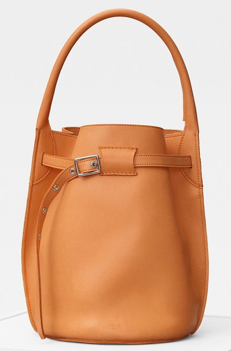 Celine Big Bag Bucket With Long Strap | Bragmybag Celine Bucket Bag, Bucket Bags, Big Bags Fashion, Celine Handbags, Canvas Leather Bag, Leather Fanny Pack, Bag Obsession, Leather Belt Bag, Purse Styles