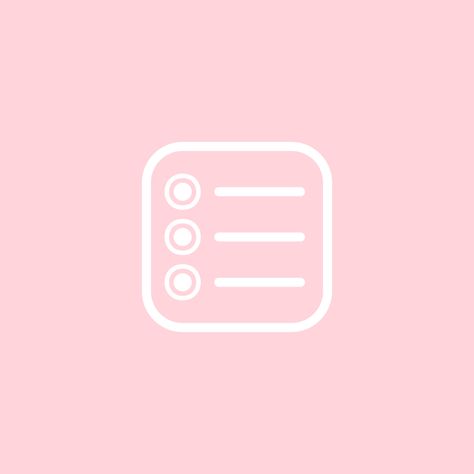 Pink Reminders Icon, Reminders Icon, Kawaii Pfps, Ipad Decor, Pink Apps, Icon Rosa, Ipad Themes, Iphone Setup, Pastel Pink Icons:)