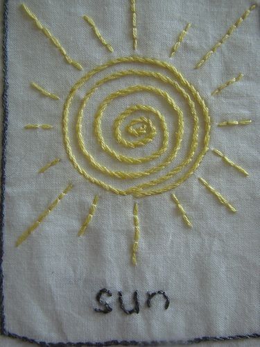 Sun Embroidery Simple, Sun Embroidery Design, Sun Embroidery Pattern, Sun Embroidery, Embroidered Sun, Beach Decorations, Nursery Cross Stitch, Embroidery Stitches Beginner, Clothes Embroidery Diy