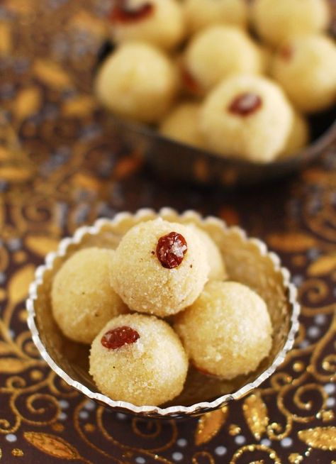 Rava Laddu / Rava Ladoo - Diwali Special Recipe Lemon Pistachio Cake, Rava Laddu, Rava Ladoo, Diwali Special Recipes, Diwali Sweets Recipe, Ladoo Recipe, Diwali Sweets, Indian Sweet, Indian Desserts