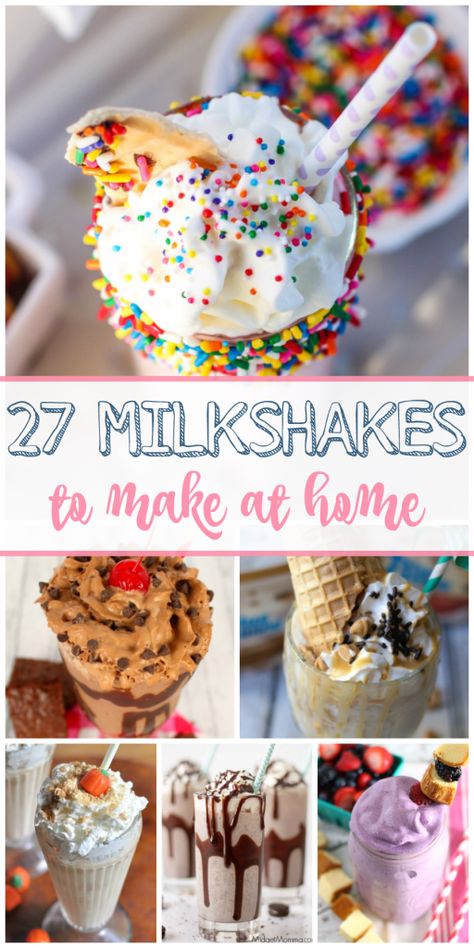 Milkshakes Recipes, Homemade Milkshake Recipe, Yummy Milkshake Recipes, Milkshake Recipe Easy, Homemade Milkshake, Ice Cream Shake, Recipes To Make At Home, Perfect Summer Drink, Love Ice Cream