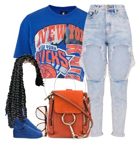 "New Yorks Knicks." by cheerstostyle ❤ liked on Polyvore featuring Topshop, Allison Bryan, ChloÃ©, H&M and adidas Knicks Outfit Women, New York Knicks Outfit, Knicks Outfit, Chloe Faye, Outfit Women, New York Knicks, Outfit Idea, Polyvore Fashion, Outfit Of The Day