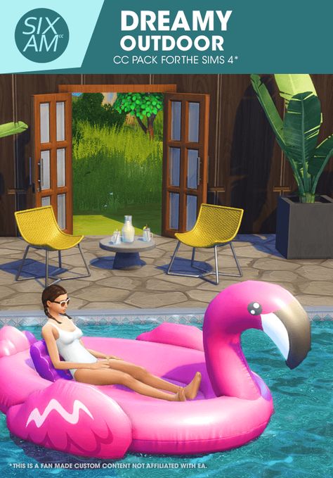 Sims 4 Pool Cc, Barbie Sims, Sims 4 Pool, Sixam Cc, The Sims 4 Pack, Mods Sims 4, Cc Packs, Flamingo Float, Pool Floaties