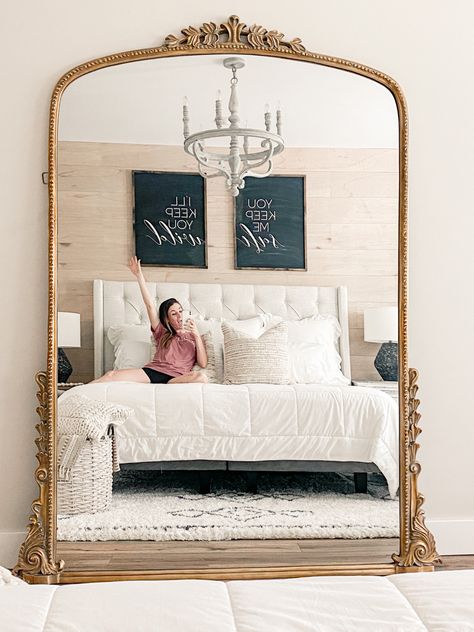 Oversized Farmhouse Mirror, Large Floor Length Mirror, Large Floor Mirrors In Living Room, Large Oversized Mirror, Large Gold Floor Mirror, Giant Gold Mirror, Anthropologie Floor Mirror, Anthropologie Gleaming Primrose Mirror, Gleaming Primrose Mirror Styling