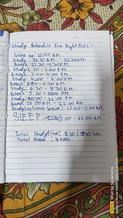 Night Owl Morning Routine, Night Study Routine Schedule, Holiday Study Routine, Night Owl Routine, Night Owl Study Routine Schedule, Study Timetable For Night Owls, Night Time Study Routine, Night Study Schedule, Study Schedule For Night Owls