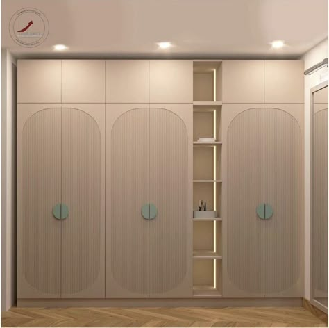 Pastel Wardrobe Design Bedroom, Wordrop Ideas Colour, Wordrop Ideas Room, L Shape Wardrobe, Cupboard Ideas Bedroom, Wardrobe Shutter Design, Anatomy Design, Teal Door, Hinged Wardrobe