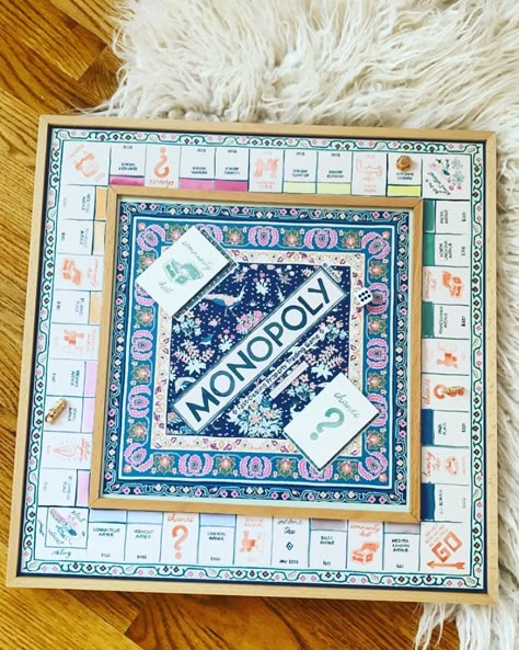 Handmade Monopoly Board, Diy Monopoly Board, Custom Monopoly Board, Monopoly Diy, Custom Monopoly, Homemade Board Games, Custom Board Games, Monopoly Board, House Games