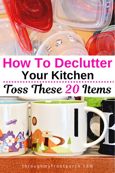 This list of 20 items to declutter a small kitchen will help you to organize your kitchen more efficiently. An organized kitchen is easier to keep clean. Read these tips today. Kitchen Declutter, Things To Declutter, Declutter Kitchen, Organized Kitchen, How To Declutter, Kitchen Hacks Organization, Smitten Kitchen, Plastic Container Storage, Organizing Tips