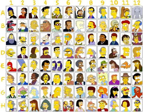 The Simpsons Minor Characters Simpsons Character Sheet, Simpson Characters People, The Simpson Characters, Simpsons Character Design, Simpson Characters, The Simpsons Characters, Simpson Family, Die Simpsons, Simpsons Drawings