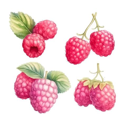 Set of watercolor isolated raspberries w... | Premium Vector #Freepik #vector #nutrition #eat-background #nutrition-background #raspberry Raspberry Clipart, Nutrition Background, Raspberry Illustration, Raspberry Aesthetic, Leaves Clipart, Food Drawings, Roblox Clothes, Leaf Clipart, Pinterest Ideas