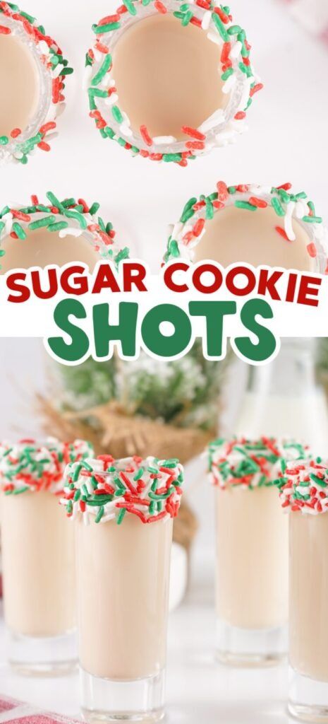 Sugar Cookie Shots - ZEN AND HONEY Sugar Cookie Alcoholic Drink, Sugar Cookie Cocktail Recipe, Sugar Cookie Shot Recipe, Christmas Cookie Shots, Alcohol Infused Cookies, Sugar Cookie Shots, Christmas Open House Menu, Christmas Shots Alcohol, Holiday Shot Recipes