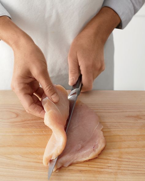 How to Butterfly a Chicken Breast Butterfly A Chicken, Bone In Pork Loin, Martha Stewart Cooking School, Butterfly Chicken Breast, Ham Wraps, Butterflied Chicken, Hot Dog Sauce, Mozzarella Chicken, Grilling Chicken Breast