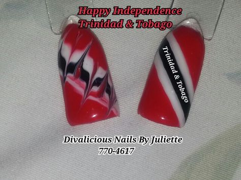 Trinidad & Tobago 53rd Independence... Trinidad And Tobago Flag, Emancipation Day, Trinidad Tobago, Acrylic Nail Art, Nail Designs Summer, Flag Design, Nail Designer, Trinidad, Nail Art Design