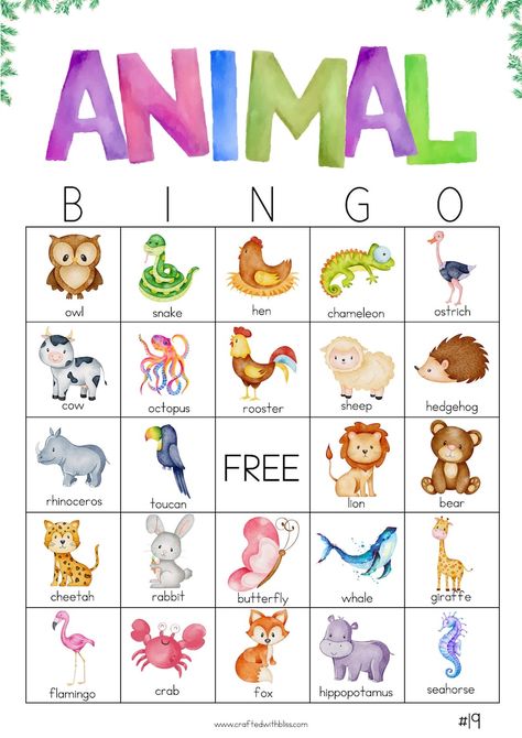 50 Animal Party Bingo Cards Classroom Game, Bingo Game, Animal Party Game Work Office Game Games for Adults Game Night Animal Birthday Games - Etsy Egypt Animal Party Games, Bingo Books, Free Printable Bingo Cards, Bingo Games For Kids, Game Bingo, Free Bingo Cards, Bingo Party, Bingo For Kids, Bingo Template