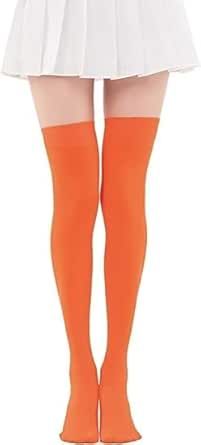 Velma Costume, Knee High Sock Boots, Stockings For Women, Opaque Stockings, Thigh High Tights, School Uniform Skirts, Thigh Socks, Orange Socks, Striped Stockings