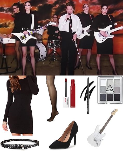 One of the most iconic music videos on MTV in the 1980s was Robert Palmer's "Addicted to Love". Behind Palmer stands a quintet of beautiful women in sheer black dresses and bright red lipstick. Even while grooving to the song, they keep stoic facial expressions. Addicted To Love Costume, Iconic Musician Costume, Music Icons Costume Ideas, Veronica Mars Costume, Laura Palmer Halloween Costume, Addicted To Love Robert Palmer, Iconic Music Videos, Robert Palmer Addicted To Love, Love Costume