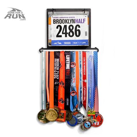 BibFOLIO® Plus Race Bib and Medal Display Race Bib Display, Race Medal Holder, Race Bib Holder, Race Medal Displays, Running Bibs, Medal Hanger Display, Medal Rack, Marathon Medal, Chalkboard Markers