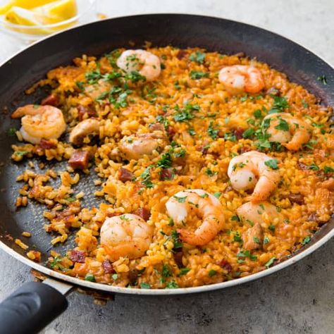 Paella, with its long list of ingredients, can be a production. But does it have to be? Cooks Country, Cooks Country Recipes, Paella Recipe, America's Test Kitchen Recipes, Kitchen Recipe, America's Test Kitchen, Cooks Illustrated, Citrus Chicken, Americas Test Kitchen