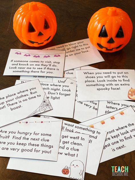 Free Printable Halloween Scavenger Hunt Clues Haunted Scavenger Hunt, Halloween Themed Scavenger Hunt, Halloween Library Scavenger Hunt, Halloween Clues For Scavenger Hunt, Fall Literacy Night, Outdoor Halloween Scavenger Hunt Clues, Halloween Scavenger Hunt For Teenagers, Scary Scavenger Hunt, Salt Snowflakes