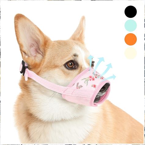 Dog Muzzle,Print Pet Muzzle for Small Medium Large Sized Dogs Anti Biting Barking Chewing,Air Mesh Breathable Drinkable Nylon Dog Muzzles, Dog Muzzle, Pet Supplies, Puppies, Mesh, Pet, Dogs, Leather