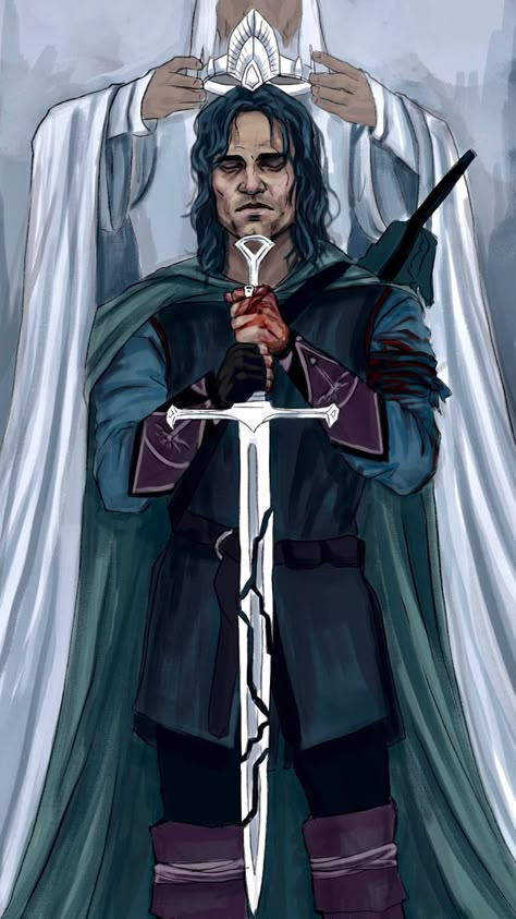 Lord Of The Rings Aragorn Art, Lotr Doodles, Aragorn Art, Aragorn Fanart, Lotr Two Towers, Lord Of The Rings Fanart, Lotr Poster, Lotr Fanart, Aragorn And Arwen