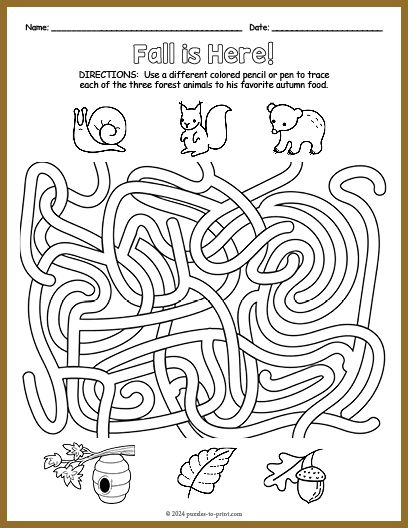 Free Printable Fall Maze Pumpkin Maze Printable, Kindergarten Mazes Printables, Free Maze Printables, Maze Puzzles For Kids Free Printables, Fall Mazes For Kids, Maze For Kids Preschool, Easy Mazes For Kids Free Printable, Fall Mazes Printable, Kids Mazes Free Printable