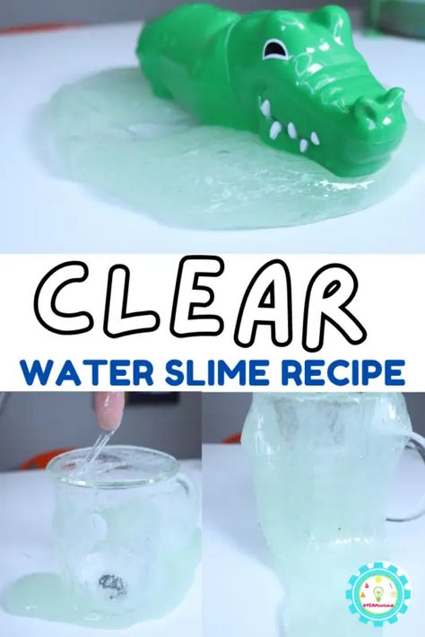 How To Make Water Slime, Water Slime Recipe, Water Bead Activities, Clear Slime Recipe, Simple Slime Recipe, Bead Activities, How To Fix Slime, Slime With Shampoo, Sensory Play For Toddlers