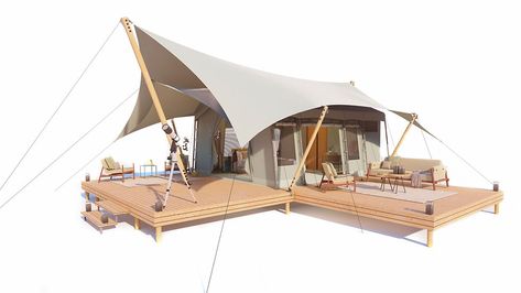 Tent Architecture, Tent Platform, Tent Living, Glamping Resorts, Ultra Luxury, Glamping Site, Hotel Room Design, Safari Tent, Cool Tents