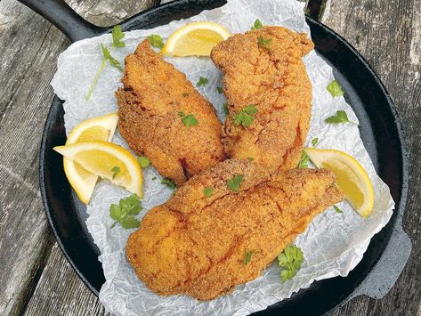 Southern-Fried Rockfish | Food | newportnewstimes.com Pan Fried Rock Fish Recipe, Fried Rockfish Recipes, Rockfish Tacos Recipe, Baked Rockfish Recipes, Fish Fry Seasoning, Rockfish Recipes, Louisiana Fish Fry, Cooked Fish, How To Make Fish