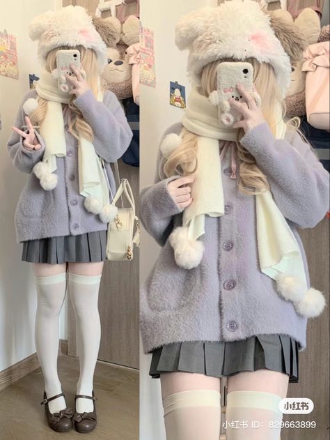 Cute Outfits Girly, Kawaii Winter Outfits, Japan Outfit Winter, Kawaii Outfit Ideas, 2000s Japanese Fashion, Interesting Outfits, Clueless Outfits, Kawaii Fashion Outfits, Cute Winter Outfits