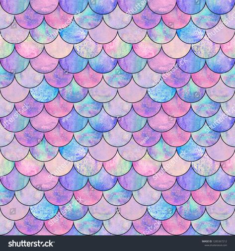 Mermaid fish scale wave japanese magic seamless pattern. Watercolor hand drawn bright colorful background with black contour. Watercolour scales shaped texture. Print for textile, wallpaper, wrapping. Royalty free image illustration Wave Japanese, Fish Mermaid, Colorful Mermaid, Mermaid Bedding, Mermaid Wallpapers, Restaurant Party, Bronze Art, Best Duvet Covers, Dining Restaurant