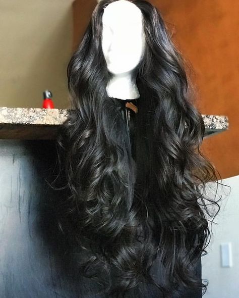 Long Wavy Wigs For Black Women, Black Long Wig, Black Wavy Wig, Black Wigs, Long Shiny Hair, Barbie Hair, Beautiful Curly Hair, Hairdos For Curly Hair, Business Hairstyles