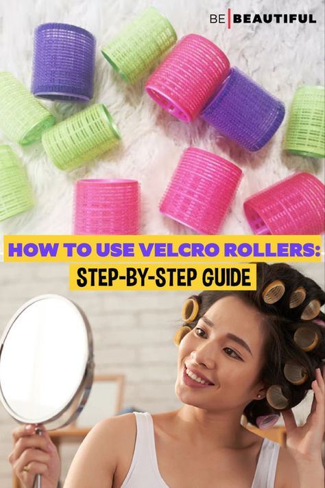 Velcro rollers at home How To Use Velcro Rollers Long Hair, Hair Roller Styles, Curlers How To Use, Velcro Rollers Long Hair, How To Use Velcro Rollers, Roller Placement Hair, Velcro Rollers Tutorial, Velcro Curlers, Velcro Hair Rollers