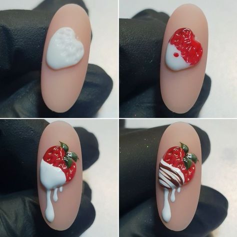 3d Fruit Nails, Nail 3d Designs, 4d Nail Art, 3d Gel Nail Art, Nails Drawing, Food Nail Art, Fruit Nail Designs, Fruit Nails, Fruit Nail Art