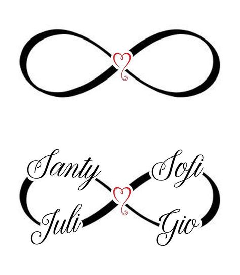 Infinity Tattoo Family, Writing Tattoos, Infinity Tattoos, Funny Tattoos, Tattoos For Kids, Name Tattoo, 4 Kids, Beautiful Tattoos, Show Off