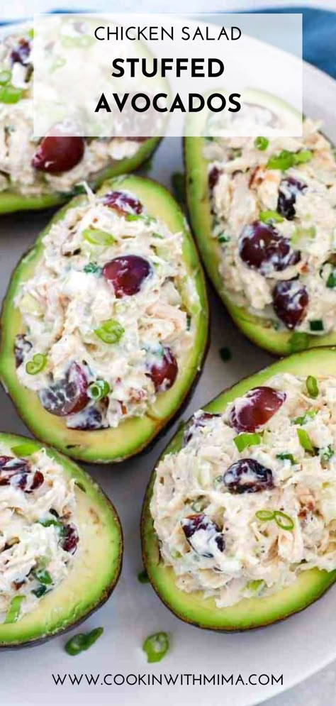 Avacacado Recipes, Avocado Lunch Recipes, Avocado Lunch, Avocado Chicken Salad Recipe, Avocado Recipes Healthy, Stuffed Avocados, Stuffed Avocado, Meals Dinner, Avocado Chicken