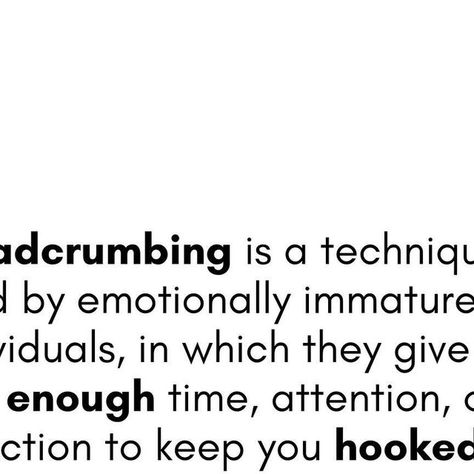 Dr. Elizabeth Fedrick on Instagram: "Why are those scraps so tasty?! 🥺🤦🏼‍♀️

And just to get ahead of what I know is coming… No, I am not referring to avoidant attachment style here. 

I have many clients and loved ones who have an avoidant attachment style… and yet would not engage in these types of behavior. 

Because the difference is… When somebody genuinely cares about you… regardless of their attachment style, trauma history, personality, and so on… They also care about how they make you feel. 

Meaning that they are open to feedback, they put intentional efforts towards their healing and personal growth, they try to show up better and to meet your needs (even if they don’t understand them). 

One of the motivations behind breadcrumbing is manipulation… to keep other individuals “ Avoidant Attachment Style, Avoidant Attachment, Relationship Red Flags, Attachment Styles, Care About You, Psych, Show Up, Personal Growth, Make You Feel