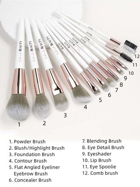 ✨ Dive into the world of professional beauty secrets! Explore our curated beauty guide where every skin story finds its perfect match ➡️ 😼😇🙂 Makeup Brush Use Guide, All Makeup Brushes And Uses, Brush Makeup Guide, Uses Of Makeup Brushes, Types Of Brushes Make Up, Makeup Brushes Sets, Concealer Blending Brush, What Brush To Use For Concealer, Brush For Highlighter