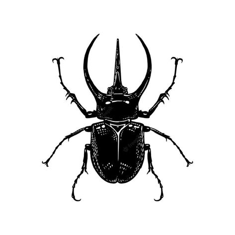 Bug Vector, Beetle Illustration, Beetle Tattoo, Nightmare Before Christmas Tattoo, Optical Illusion Tattoo, Beetle Art, Arte Doodle, Bug Print, Bug Tattoo