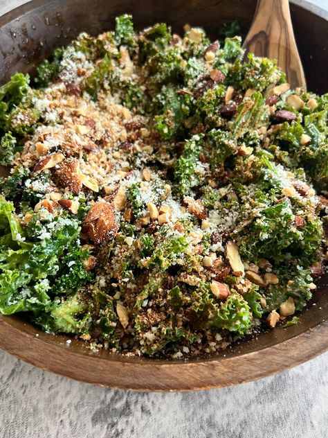 Nutritious Vegetarian Recipes, Healthy Crunchy Salad, Kale Anchovy Salad, Kale Parmesan Salad, Hot Kale Salad, Spring Kale Salad, Crispy Kale Salad, Italian Kale Salad, Starter Salad Recipes