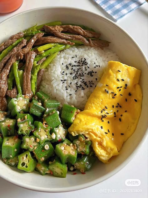 Easy Healthy Dinner Asian, Lunch Meal Aesthetic, Healthy Asian Food, Healthy Bento, Asian Diet, Healthy Bowl, Healthy Food Menu, Healthy Food Inspiration, Healthy Food Dishes